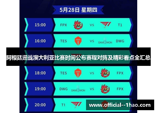 阿根廷迎战澳大利亚比赛时间公布赛程对阵及精彩看点全汇总