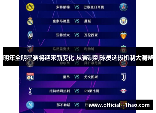 明年全明星赛将迎来新变化 从赛制到球员选拔机制大调整