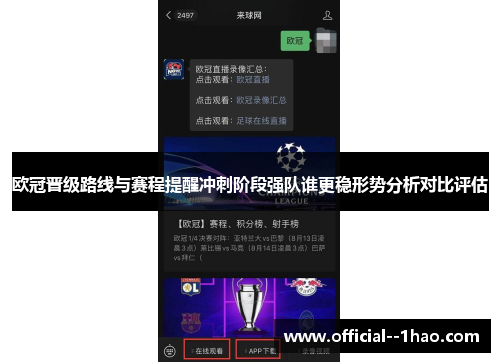 欧冠晋级路线与赛程提醒冲刺阶段强队谁更稳形势分析对比评估 欧冠晋级路线与赛程提醒冲刺阶段强队谁更稳形势分析对比评估